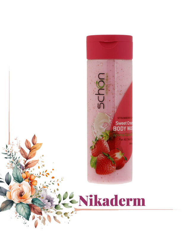 شامپو بدن شون مدل Strawberry And Milk حجم 300 میلی‌لیتر با خاصیت نرم‌کنندگی و خوشبوکنندگی پوست