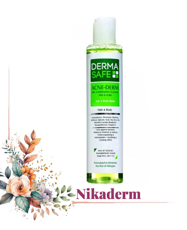 شامپو سر و بدن درماسیف مدل Acne Derm حجم ۲۰۰ میلی لیتر