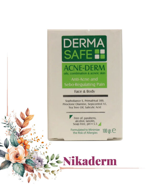 پن شستشو پوست چرب درماسیف مدل ACNE-DERM وزن 100 گرم