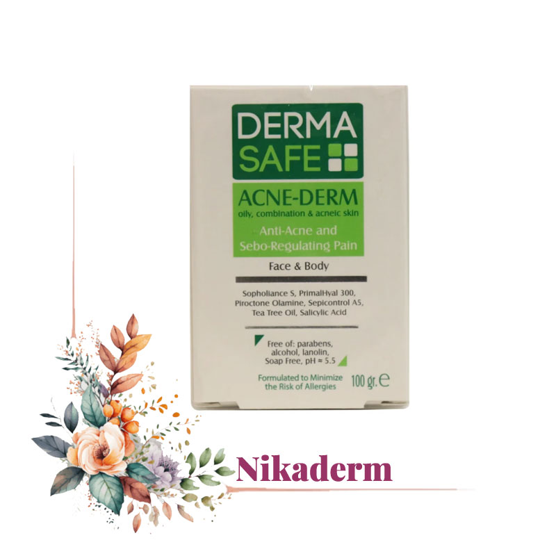 پن شستشو پوست چرب درماسیف مدل ACNE-DERM وزن 100 گرم