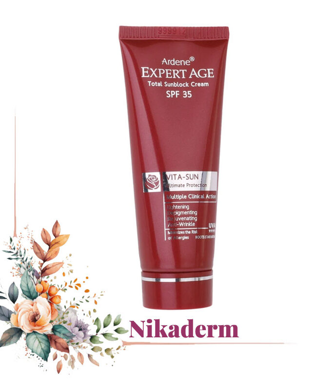 کرم ضد آفتاب بدون رنگ آردن اکسپرت ایج SPF35 مدل VITA-SUN مناسب انواع پوست حجم 45 میلی‌لیتر