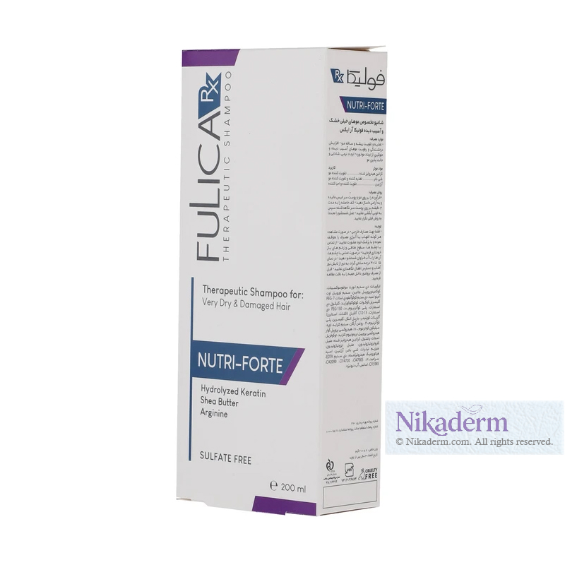 شامپو تقویت کننده و ترمیم کننده مو فولیکا مدل NUTRI-FORTE حجم 200 میلی لیتر